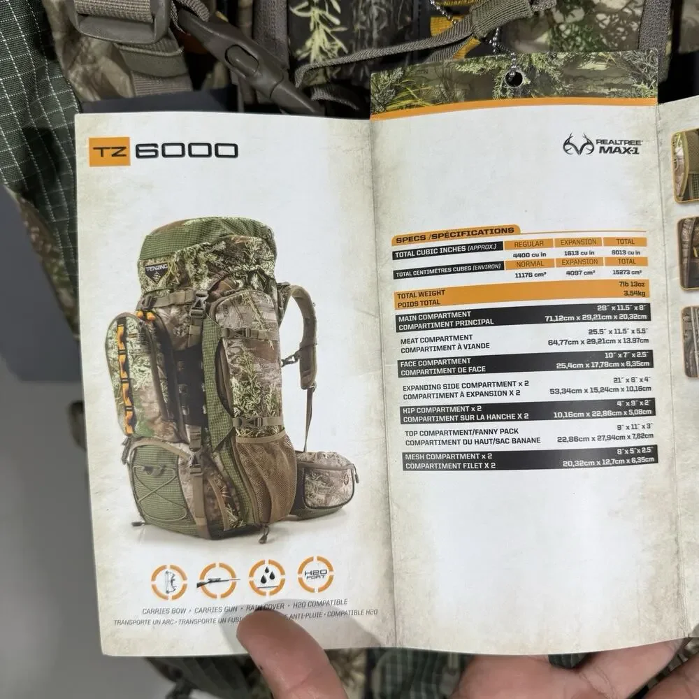 Tenzing TZ 6000 Hunting Backpack Hip Belt Padded Hydration NEW